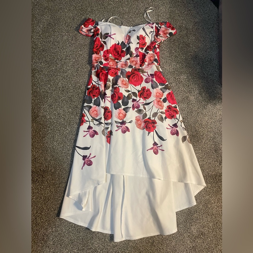 Charming Floral Kids Dress with Red and Pink Accents